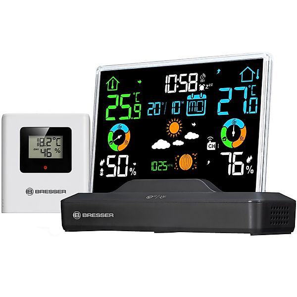 Bresser Funk-Wetterstation mit Rahmenlosem Display Schwarz günstig online kaufen