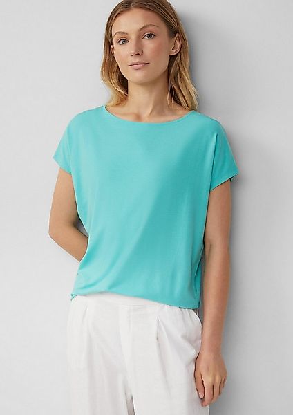 s.Oliver Kurzarmshirt T-Shirt Fließendes Jersey-Shirt mit überschnittenen S günstig online kaufen