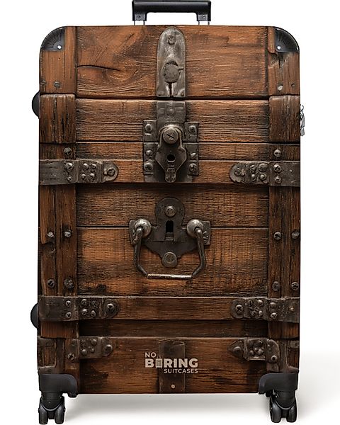 NoBoringSuitcases.com© Hartschalen-Trolley Verschlossene Holzkiste mit Meta günstig online kaufen
