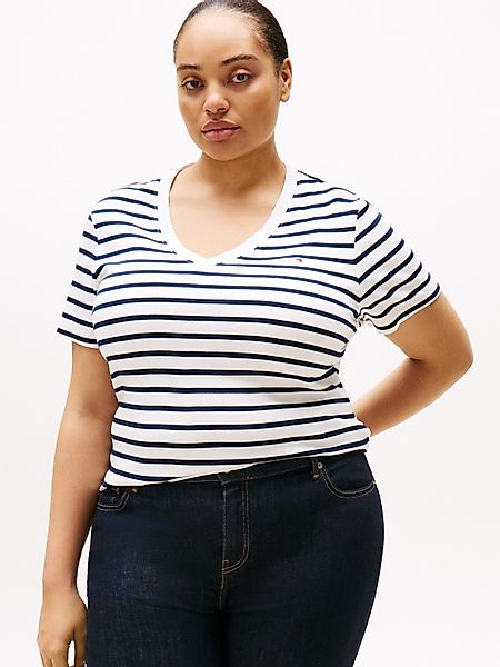 Tommy Hilfiger Curve V-Shirt "CRV SLIM CODY V-NK SS" in Großen Größen günstig online kaufen