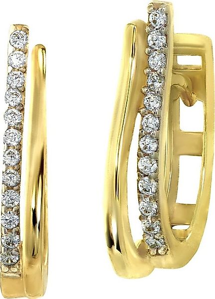 GoldDream Paar Creolen GoldDream Creole Double Line Zirkonia (Creolen), Dam günstig online kaufen