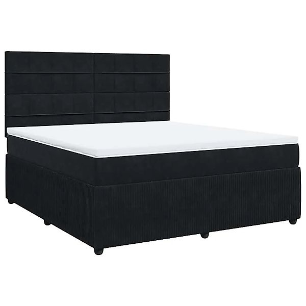 vidaXL Boxspringbett mit Matratze Schwarz 180x200 cm Samt 3294708 günstig online kaufen