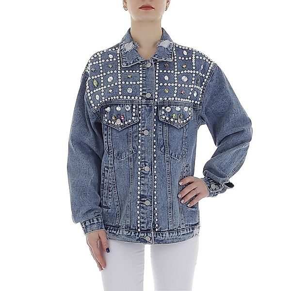 Ital-Design Jeansjacke Damen Rockabilly (86099099) Used-Look günstig online kaufen