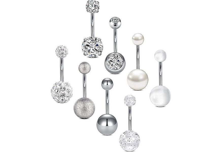 vcmart Bauchnabelpiercing-Set 8er Bauchnabelpiercing Set Chirurgenstahl Sil günstig online kaufen