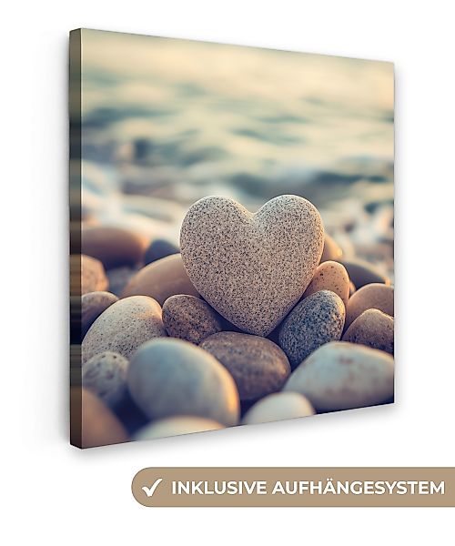 OneMillionCanvasses® Leinwandbild Herz - Steine - günstig online kaufen