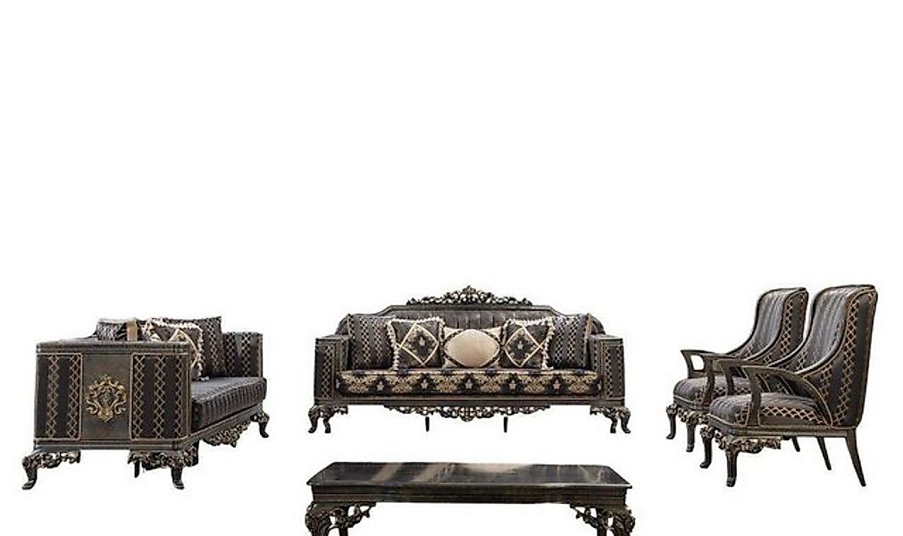 Xlmoebel Sofa Chesterfield Designer Sofa Set 5-teilig - 3-Sitzer, 2x 1-Sitz günstig online kaufen