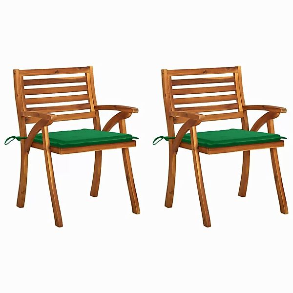 Garten-essstühle Mit Kissen 2 Stk. Massivholz Akazie günstig online kaufen