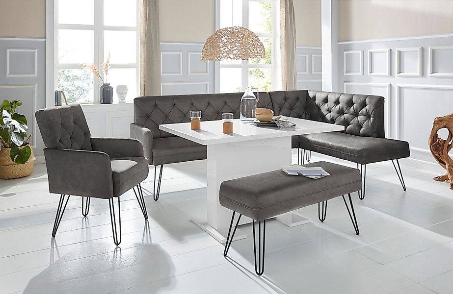 exxpo - sofa fashion Eckbank "Doppio, Chesterfield Optik, komfortabel und b günstig online kaufen