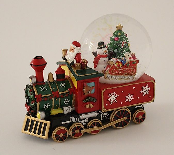 Wurm Schneekugel Spieluhr Lokomotive Nikolaus, Schneemann und Schlitten günstig online kaufen