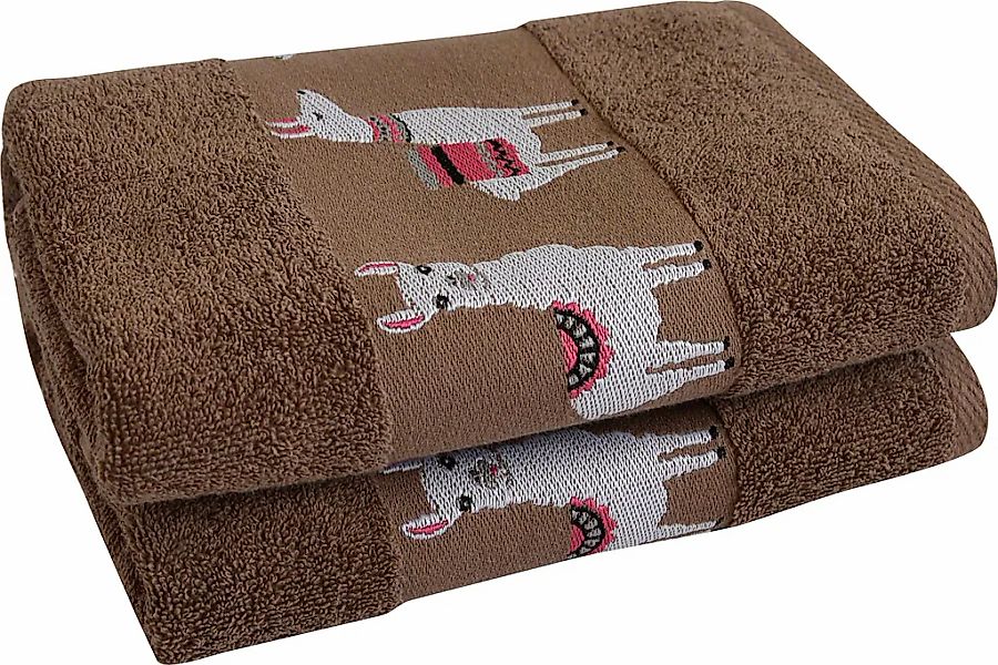 Dyckhoff Handtücher "Lama" mit trendiger Lamabordüre günstig online kaufen