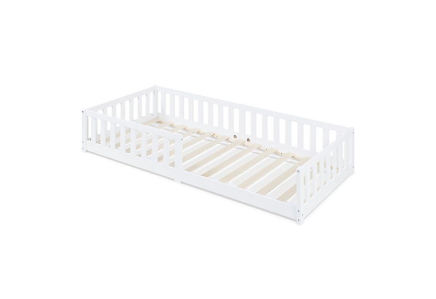 en.casa Kinderbett, »Tanna« mit Rausfallschutz 90x200 cm Montessori Kiefern günstig online kaufen