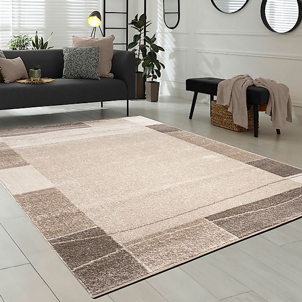 Paco Home Teppich »Sinai 054« rechteckig 13 mm Höhe Kurzflor, mit Bordüre, günstig online kaufen