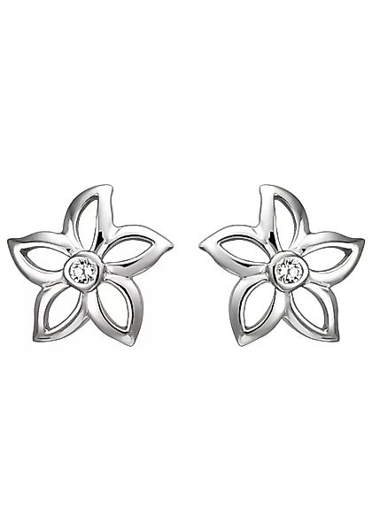 JOBO Paar Ohrstecker "Blume", 925 Silber mit 2 Zirkonia günstig online kaufen