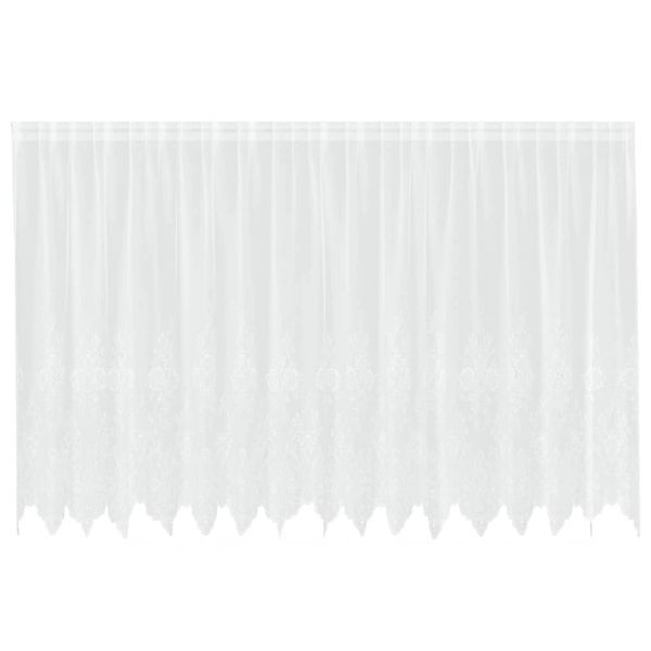 vidaXL Spitzenvorhang mit Vorhängen Weiß 400x180cm Polyester 4107909 günstig online kaufen