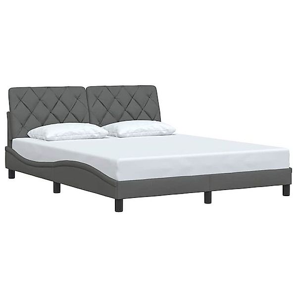 vidaXL Bett Bettgestell ohne Matratze Dunkelgrau 160x200 cm Stoff günstig online kaufen