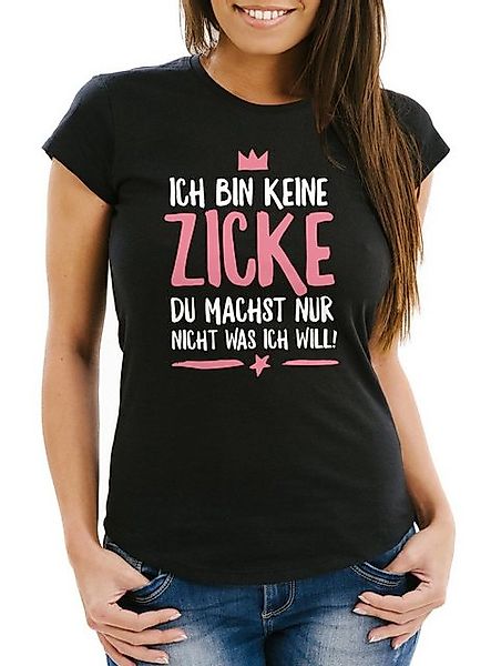 MoonWorks Print-Shirt Damen T-Shirt Ich bin keine Zicke du machst nur nicht günstig online kaufen