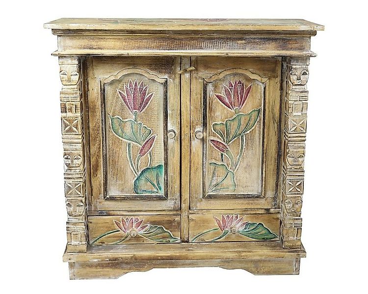 Oriental Galerie Mehrzweckschrank Schrank 80 x 80cm Lotus Na80 (1-St) günstig online kaufen