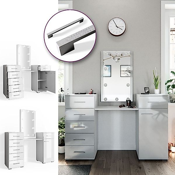 Vicco Schminktisch Zoe, Weiß, 140 cm günstig online kaufen