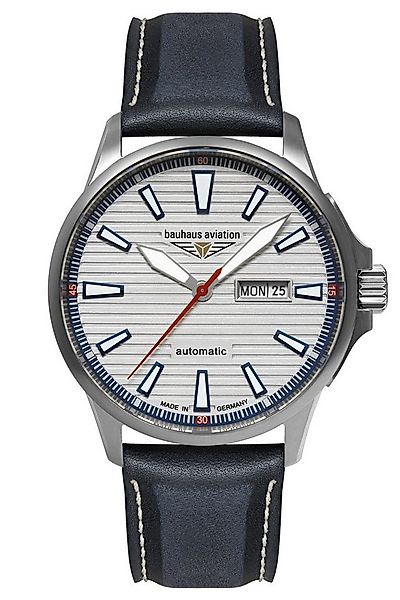 bauhaus Automatikuhr Aviation Iron Annie Automatik Titan/Leder Blau günstig online kaufen