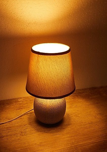 BRUBAKER Tischleuchte Designer Nachttischlampe - Tischlampe Grau - 1x oder günstig online kaufen