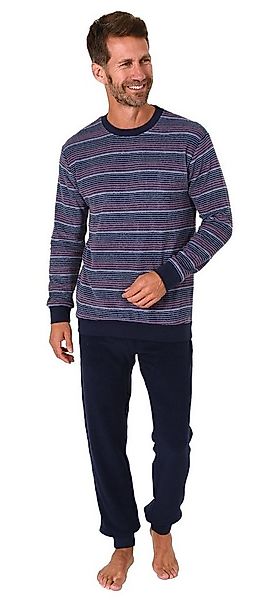 RELAX by Normann Pyjama Herren Frottee Schlafanzug lang mit Bündchen in Str günstig online kaufen