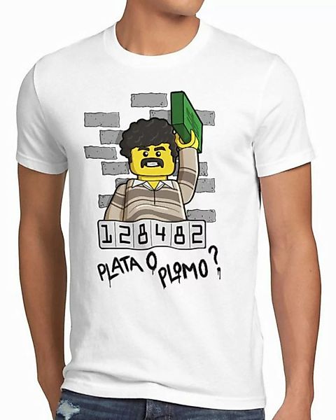 style3 T-Shirt Pablo Escobar Plata o Plomo kokain klemmbaustein günstig online kaufen