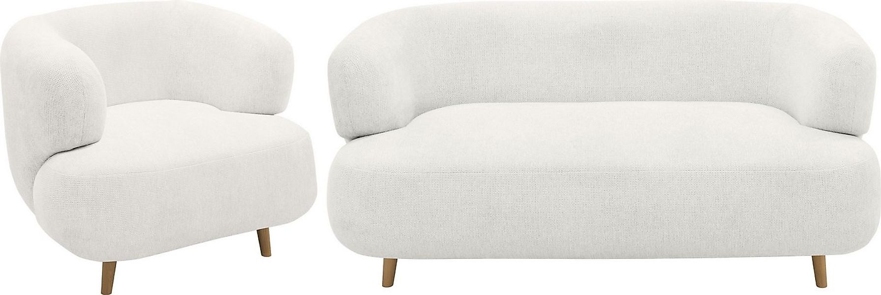 andas Polstergarnitur Tistam, 2-teilig, 2-Sitzer und Sessel, runde, organis günstig online kaufen