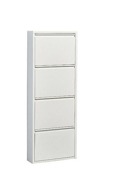 PREISBRECHER Schuhkipper Bert, 4 Klappen, 8 paar Schuhe, weiß, Metall - 51x günstig online kaufen