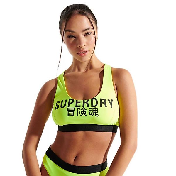 Superdry Logo Crop Bikini Oberteil XS Cuba Green günstig online kaufen