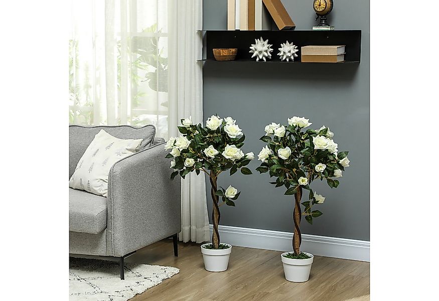Kunstpflanze groß Rosenbaum im Topf Rosenbaum, Outsunny, Höhe 90 cm, Täusch günstig online kaufen