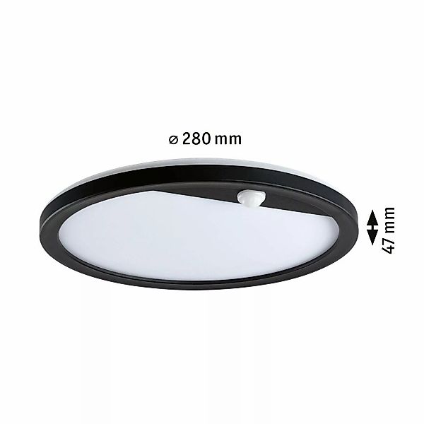 Paulmann Lamina Sensor-Wandlampe 830 rund schwarz günstig online kaufen