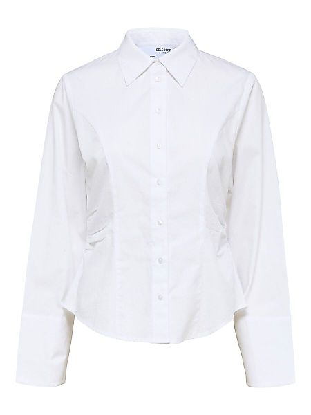 SELECTED Taillierte Langarmhemd Damen White günstig online kaufen