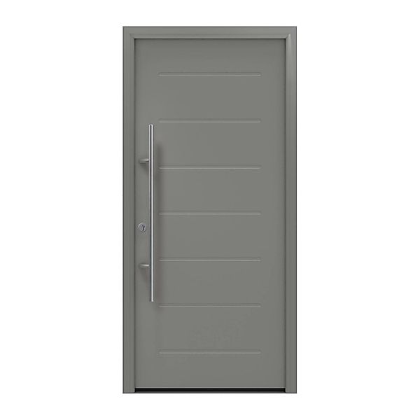 EcoStar Haustür Isopro Secur IPS 015 Graualuminium 110 cm x 210 cm DIN L günstig online kaufen