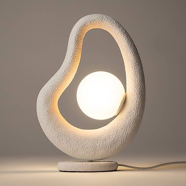 Maytoni LED-Tischleuchte Opus, weiß, Metall/Glas, Höhe 38 cm günstig online kaufen