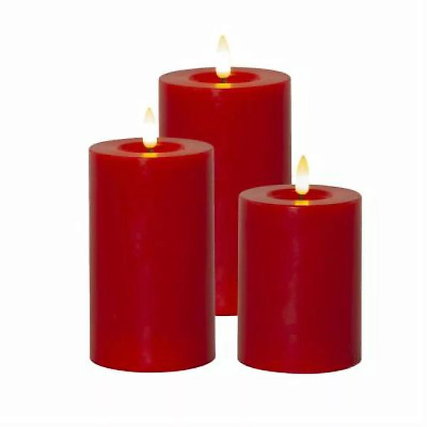 MARELIDA LED Kerzenset 3D Flamme - 3 Größen 3er Set rot günstig online kaufen