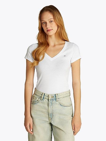 Tommy Jeans T-Shirt TJW SLIM V-NECK TEE mit Logo-Stickerei günstig online kaufen