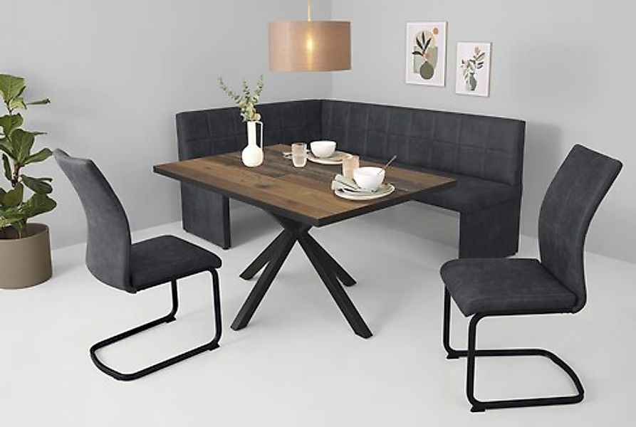 HELA Essgruppe »SPREE« 4 Stk. tlg. Esstisch 140x90 cm mit Dickkante, Microf günstig online kaufen