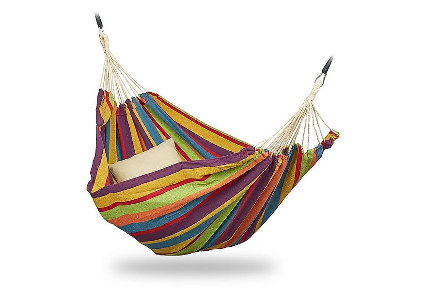 relaxdays Hängematte XXL Baumwolle, Gelb/Grün/Blau/Rot günstig online kaufen