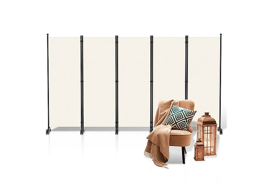Clanmacy Paravent Raumtrenner mit Rollen Klappbar Garten Sichtschutz Spanis günstig online kaufen