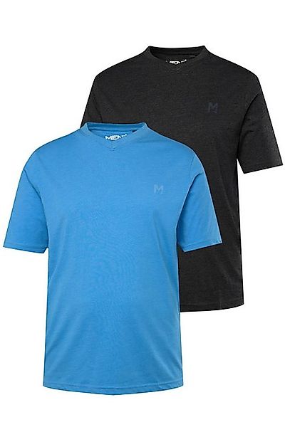 Men Plus T-Shirt Men+ T-Shirt Basic 2er-Pack Halbarm V-Ausschnitt günstig online kaufen