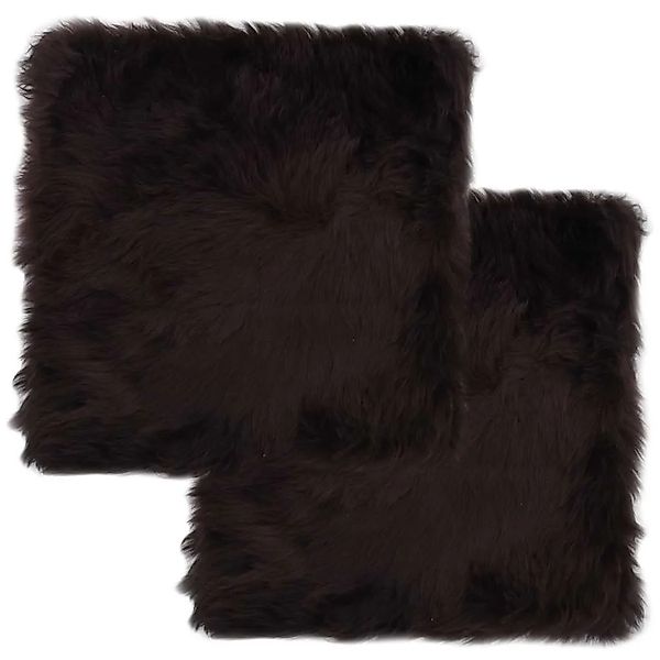 vidaXL Sitzkissen 2 Stk Braun 40x40 cm Echter Schafspelz 283886 günstig online kaufen