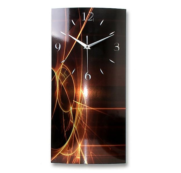 Kreative Feder Funkwanduhr 3D Design-Wanduhr "Abstrakt Rot" aus gebürstetem günstig online kaufen