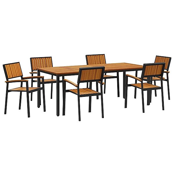 vidaXL 7-Teiliges Garten-Essensemble aus Massivem Akazienholz und Metall 32 günstig online kaufen