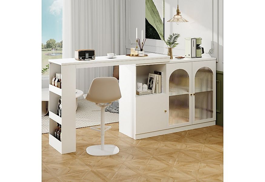 i@home Bartisch 360° drehbar, Esstheke, Kücheninsel mit Stauraum Sideboard günstig online kaufen