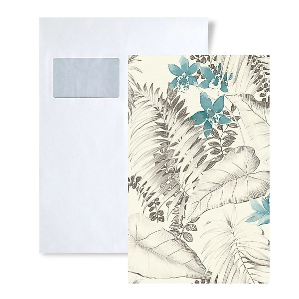 PROFHOME 1 MUSTERSTÜCK S-372792-GU DIN A4 MUSTER der Floral Tapete günstig online kaufen