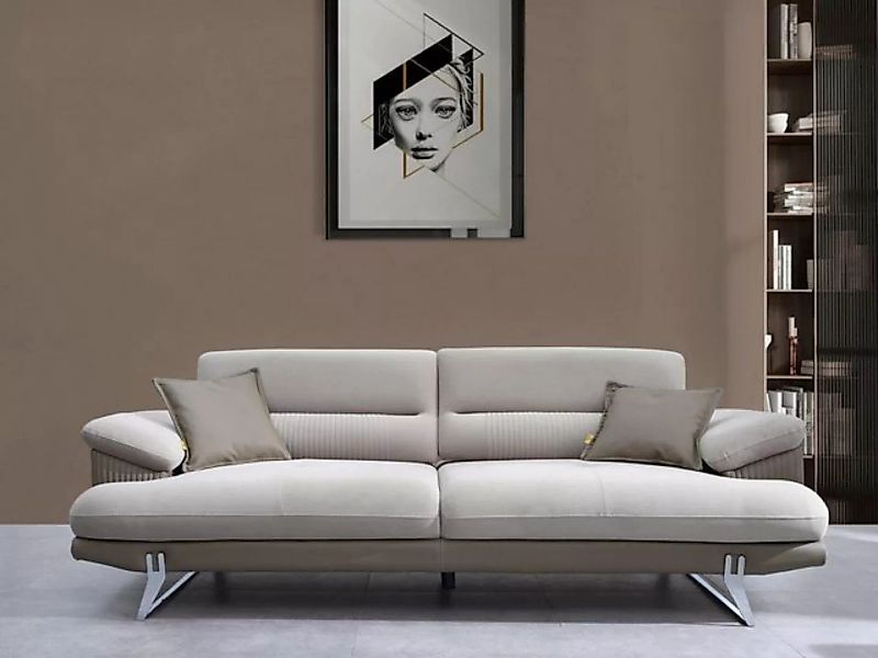 JVmoebel Sofa Sofa Dreisitzer Grau Couch Polstermöbel Wohnzimmer Textil Ein günstig online kaufen