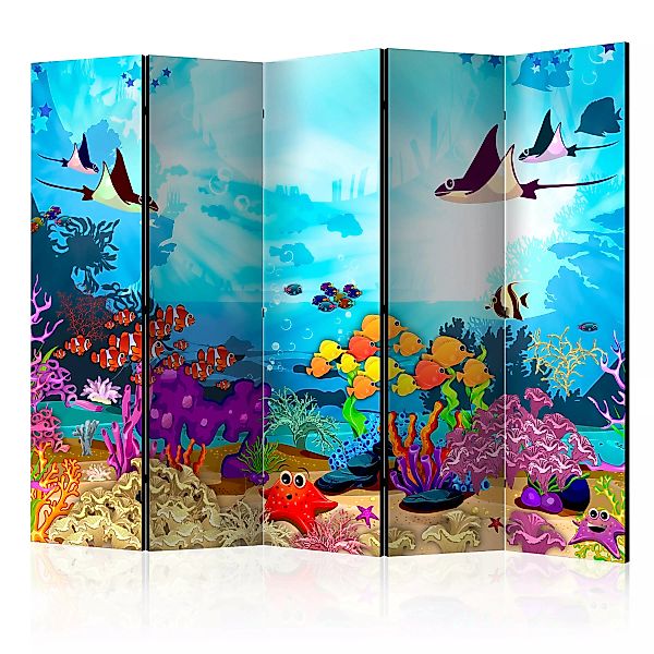 5-teiliges Paravent - Colourful Fish Ii [room Dividers] günstig online kaufen