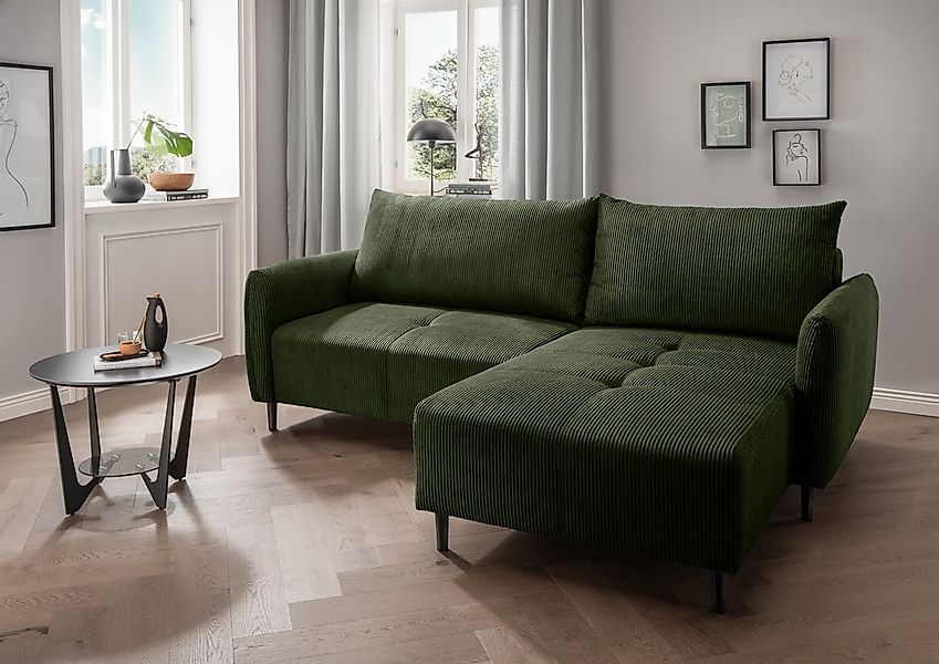 INOSIGN Ecksofa "Mara, L-Form, aktueller Cord Bezug und tolle Farben, schma günstig online kaufen