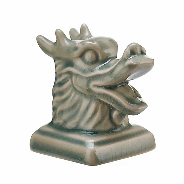 Dekokopf Tier grün  H.7 cm Drache günstig online kaufen