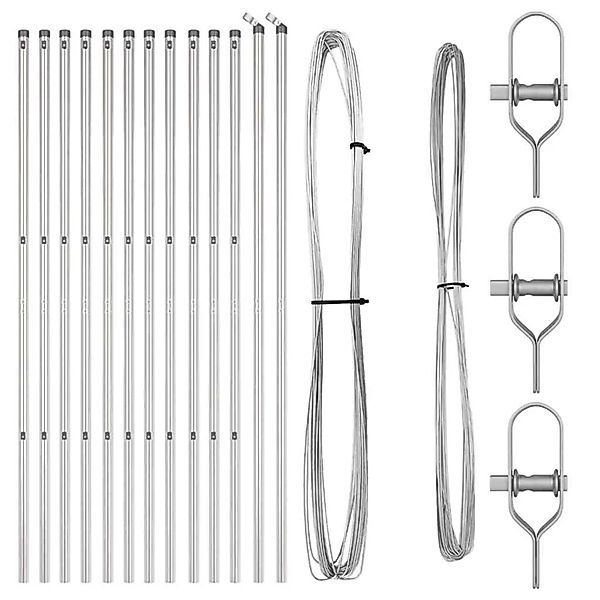 vidaXL Zaunpfosten 13 Stk Silber Stahl 42004227 günstig online kaufen